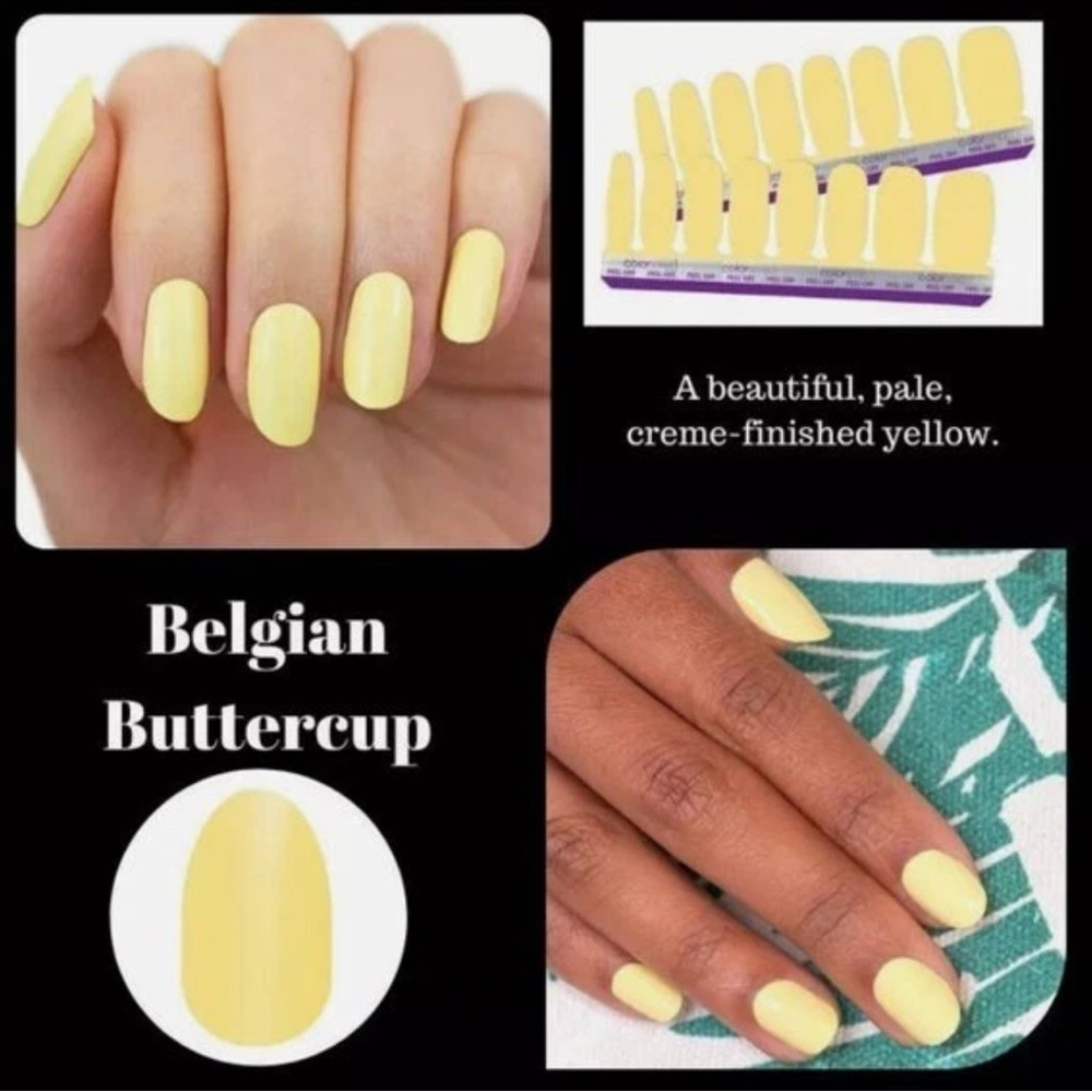 Color Street Belgian Buttercup Pale Yellow Press-On Nails
